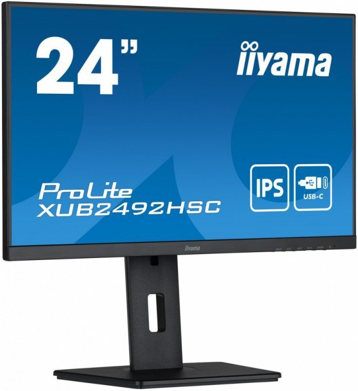 IIYAMA Monitor 24 cale XUB2492HSC-B5 IPS,USB-C,HDMI,DP,USB3.0,HAS(150mm)