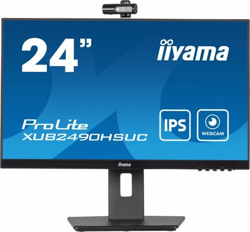 IIYAMA Monitor 23.8 cala XUB2490HSUC-B5 IPS,FHD,CAM,MIC,HDMI,DP,HAS(150mm)