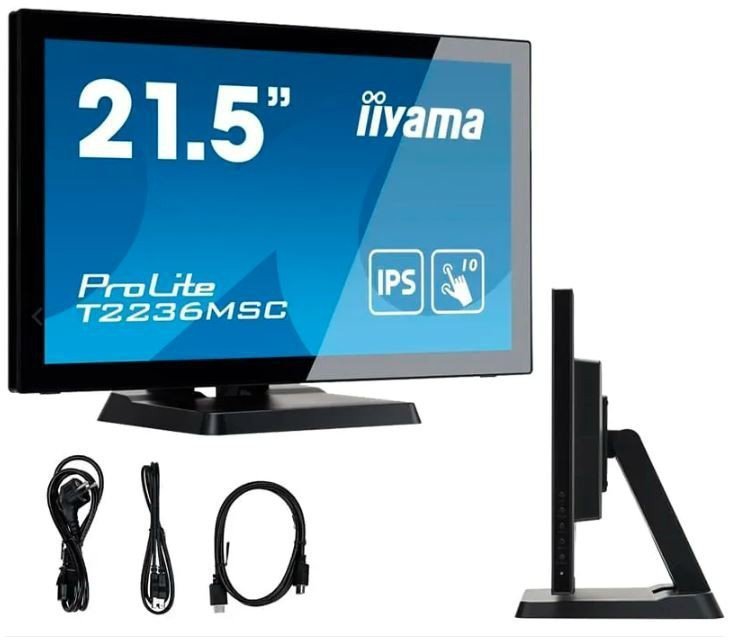 IIYAMA Monitor dotykowy 22 cale T2236MSC-B3 POJ.10pkt.HDMI,DP,VGA,USB3.0,2x2W