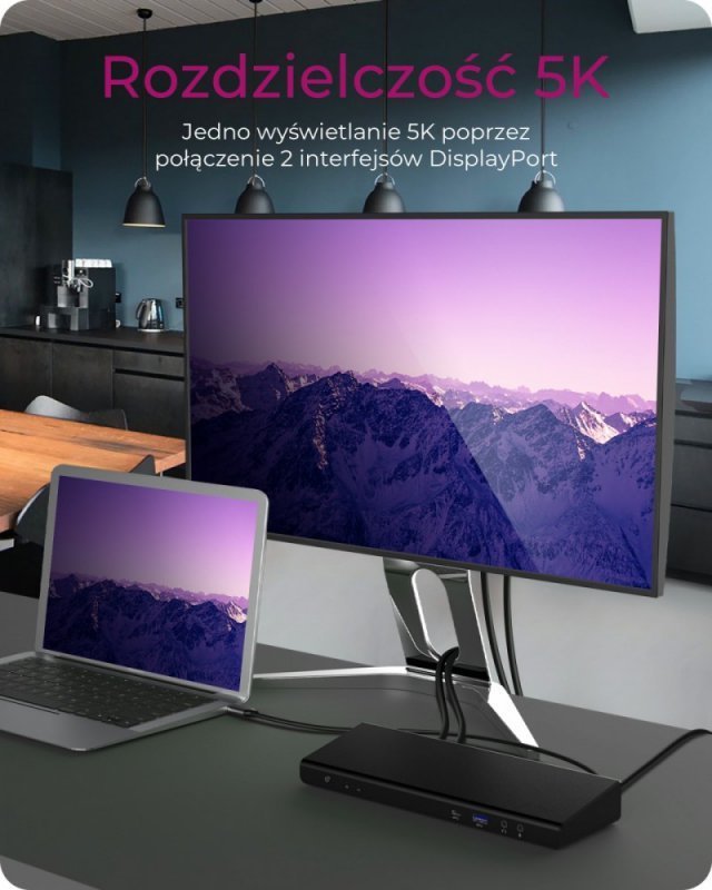 IcyBox Stacja dokująca IB-DK2244AC 14w1,DP,HDMI,LAN, Audio,USB,Powerdelivery 60w