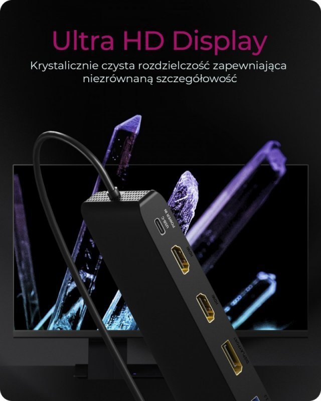 IcyBox Stacja dokująca IB-DK2116-C 12in1,HDMI,DP,LAN,USB