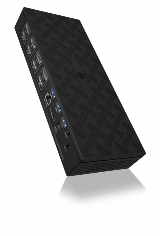 IcyBox Stacja dokująca IB-DK2288AC 13in1,4x4K Monitory,PD 100Watt,Audio,LAN,   czytnik Kart, DisplayLink