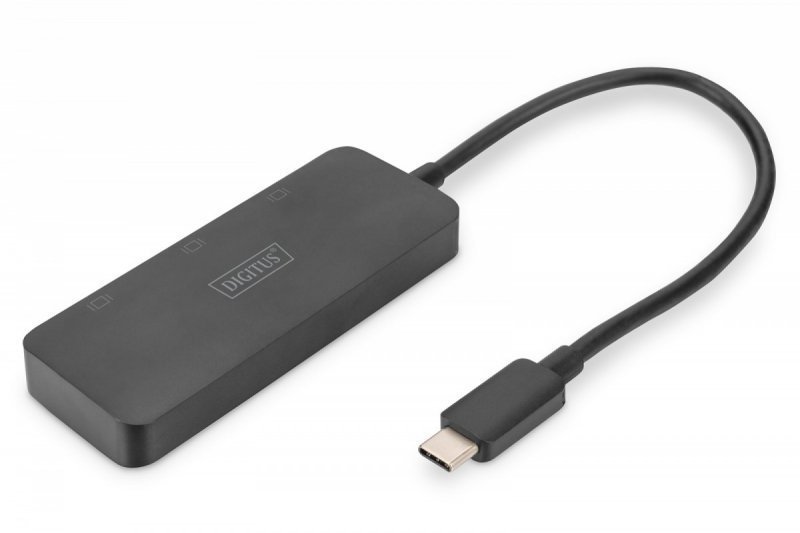 Digitus Hub^Koncentrator 3-portowy USB Typ C^3x DisplayPort 4K^60Hz HDR HDCP 2.2 MST
