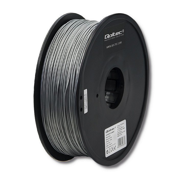 Qoltec Profesjonalny filament do druku 3D | ABS PRO | 1.75mm | 1kg | Srebrny