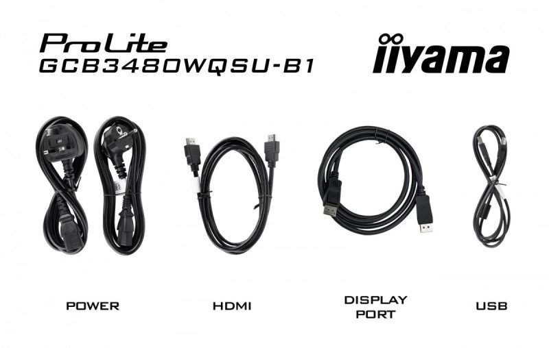 IIYAMA Monitor 34 cale GCB3480WQSU-B1 VA,UWQHD,180HZ,0.4ms,1500R(Curved),   2xHDMI,2xDP,2xUSB 3.2,2x3W,HDR400,HAS(110mm),VESA(10