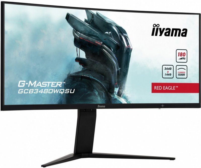 IIYAMA Monitor 34 cale GCB3480WQSU-B1 VA,UWQHD,180HZ,0.4ms,1500R(Curved),   2xHDMI,2xDP,2xUSB 3.2,2x3W,HDR400,HAS(110mm),VESA(10