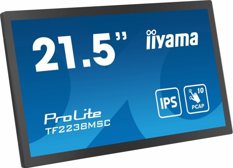 IIYAMA Monitor wielkoformatowy 21.5 cala TF2238MSC-B1 IPS,FHD,DP,HDMI,2x2W,2xUSB,600(cd^m2),  10pkt.7H,IP1X(Front),Pion^Poziom