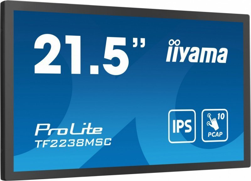 IIYAMA Monitor wielkoformatowy 21.5 cala TF2238MSC-B1 IPS,FHD,DP,HDMI,2x2W,2xUSB,600(cd^m2),  10pkt.7H,IP1X(Front),Pion^Poziom
