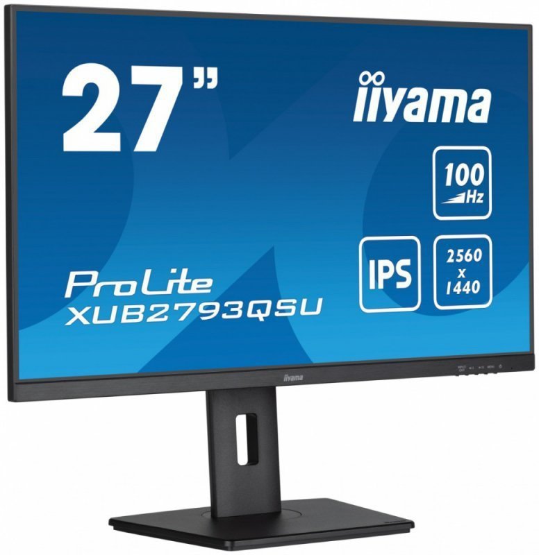 IIYAMA Monitor 27 cali ProLite XUB2793QSU-B6 IPS,QHD,HAS(150mm),100Hz,HDMI,DP,2x2W   2xUSB(3.2),FreeSync