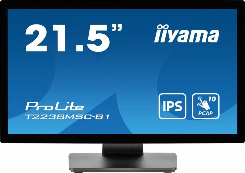 IIYAMA Monitor 22 cale T2238MSC-B1 IPS,FHD,DP,HDMI,2x2W,2xUSB,600(cd^m2),   10pkt.7H,IP1X(FRONT),PION^POZIOM