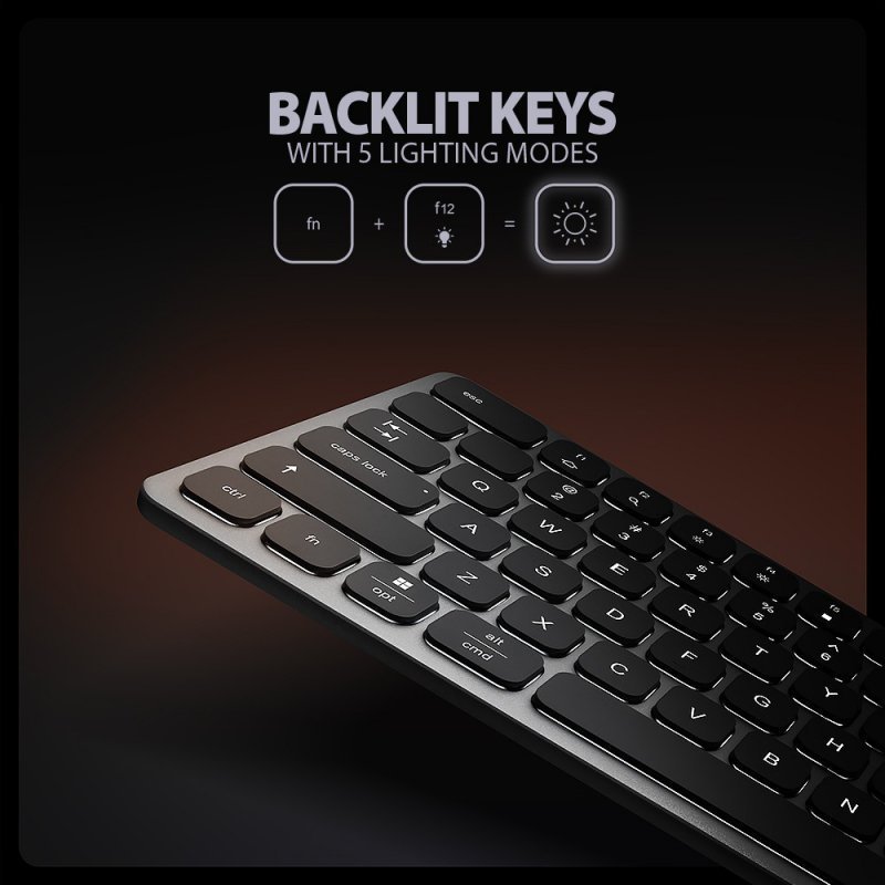 AXAGON HMC-KB-US Klawiatura USB-C 5Gbps z wieloportowy hub 9in1, SD^microSD, 3x USB-A, HDMI 4K^60Hz, PD 100W, Audio, US layout,