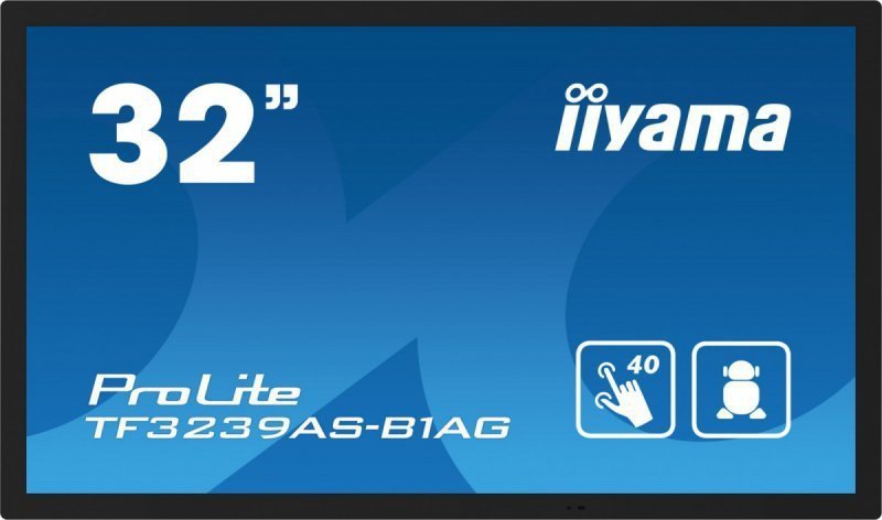 IIYAMA Monitor 32 cale TF3239AS-B1AG,IPS,FHD,HDMIx2,DP,RJ45,3xUSB,2x10W,     ANDROID,24^7,IP65