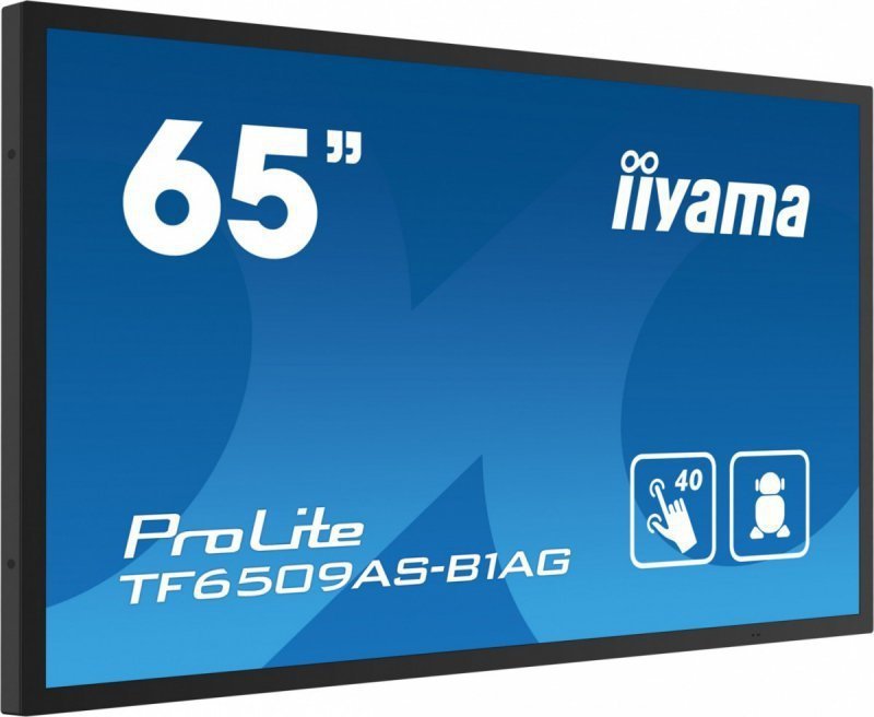 IIYAMA Monitor 65 cali TF6539AS-B1AG,IPS,4K,HDMIx2,DP,RJ45,3xUSB,2x10W,      ANDROID,24^7,IP65