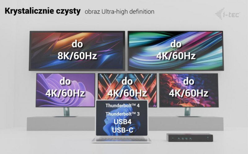i-tec Stacja dokująca Universal 5x 4K^60Hz Display Power Delivery 100W