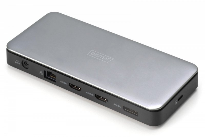 Digitus Stacja dokująca USB-C 11 portowa, max. 4K^60Hz z HDR, HDMI, DP, max. 3 monitory (MST), USB-C 3.2 Gen2, Gigabit Ethernet,
