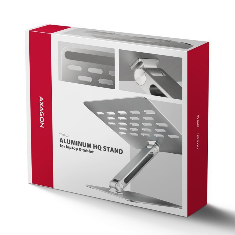 AXAGON STND-LQ Podstawa do laptopów aluminiowa 10-17.3 cali, regulowane kąty nachylenia, Szara