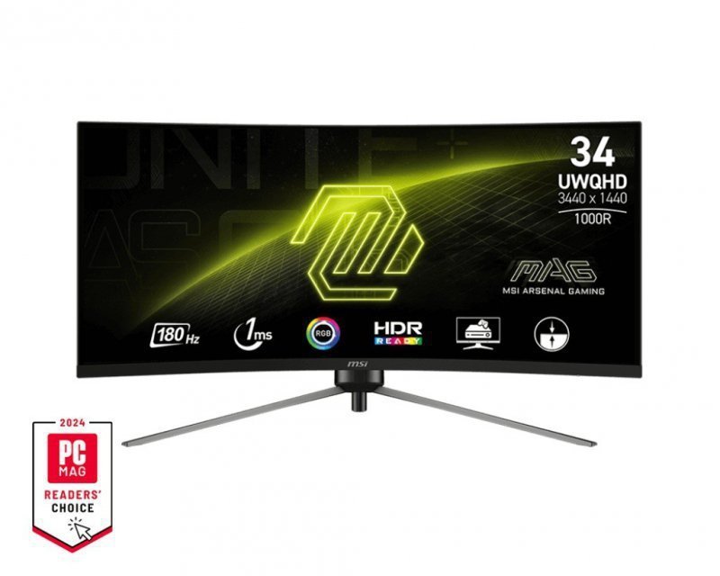 MSI Monitor 34 cale MAG 345CQR LED^WQHD^Curved^180Hz^czarny