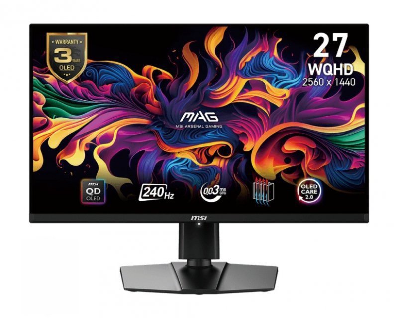 MSI Monitor 26.5 cala MAG 271QPX QD-OLED E2 LED^WQHD^FLAT^240Hz^czarny