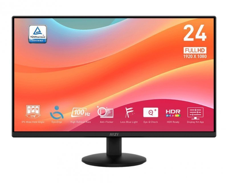 MSI Monitor 23.8 cala PRO MP242L LED^FHD^Flat^100Hz^czarny