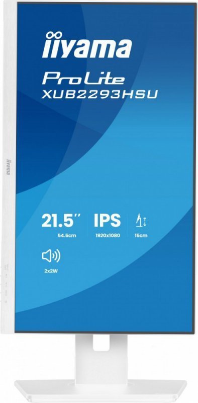 IIYAMA Monitor 22 cale XUB2293HSU-W7 IPS, 100Hz, Pivot, HAS(150mm), 300cd,   BIAŁY