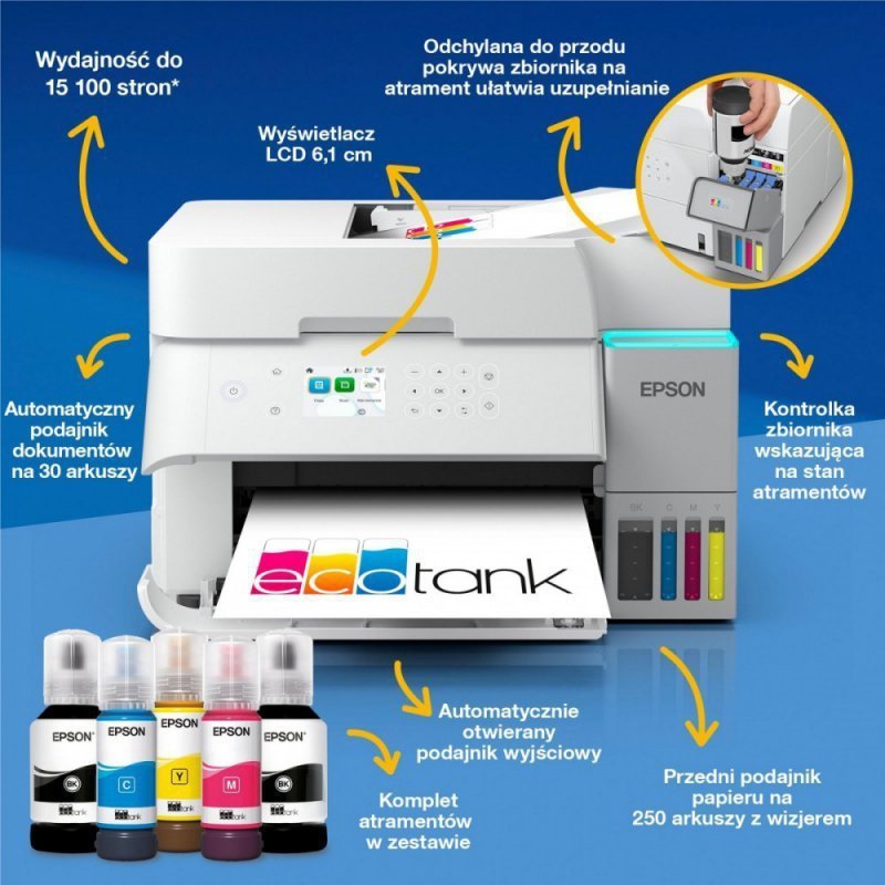 Epson Urządzenie wielofunkcyjne L6376 ITS białe A4^35ppm^W(LAN)^ADF2Scopy^100k