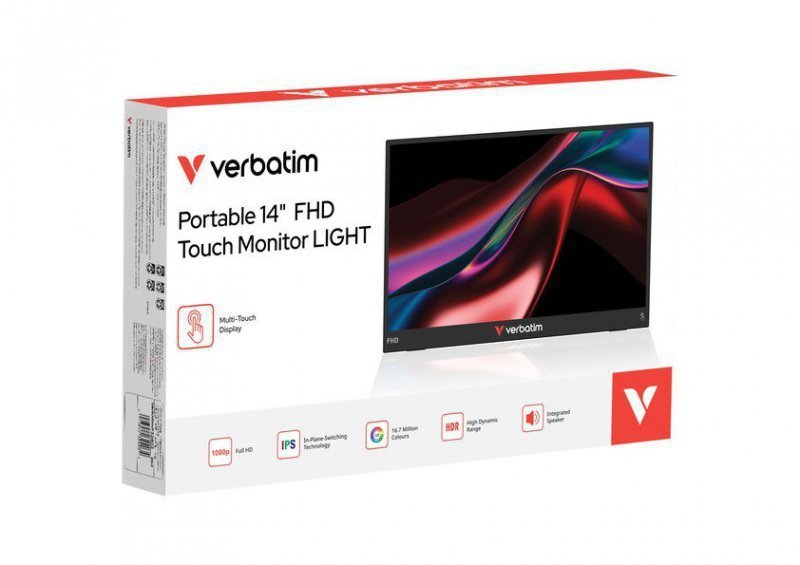 Verbatim Przenośny monitor dotykowy Light 14 Full HD 60 Hz Portable