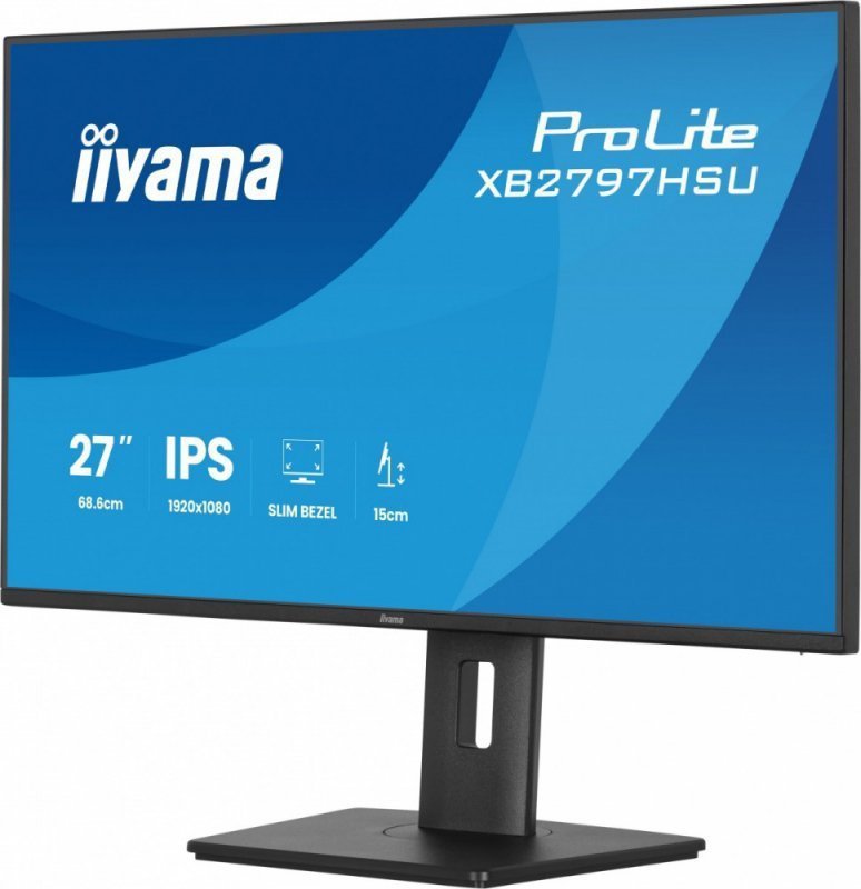 IIYAMA Monitor ProLite 27 cali XB2797HSU-B1 IPS,FHD,HDMI,DP,120Hz,2xUSBv3.2,        2xUSB-C, 350 CD, 2x2W, HAS 150^PIVOT