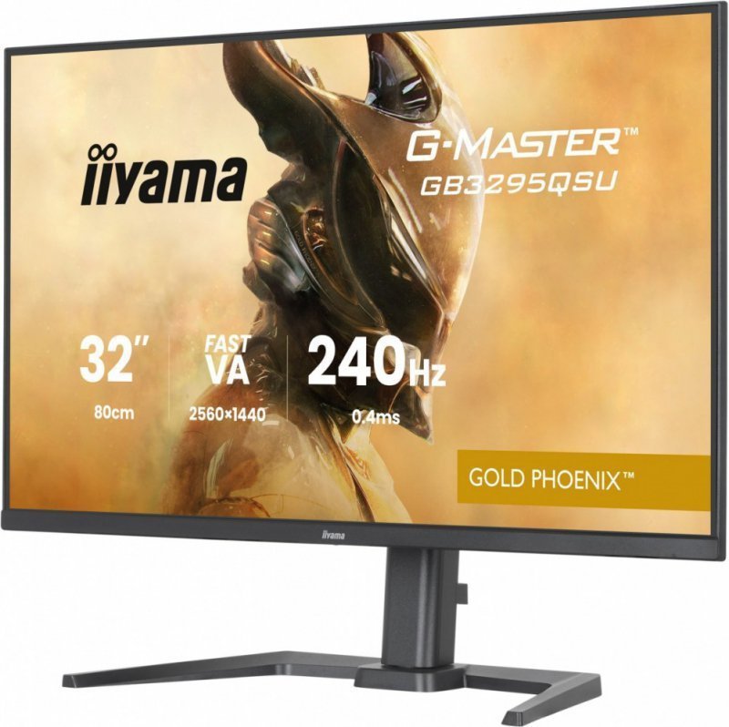 IIYAMA Monitor G-Master 31.5 cala GB3295QSU-B1 QHD,FastVA,240Hz,2xHDMI,DP,400cd,0,4ms, 2xUSB 3.2 , 2xUSB-C, HAS 150, FreeSync Pr