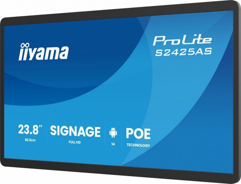 IIYAMA Monitor 23.8 cala ProLite S2425AS-B1 IPS,FHD,A14,24^7,RJ45, iiSignage, WI-FI