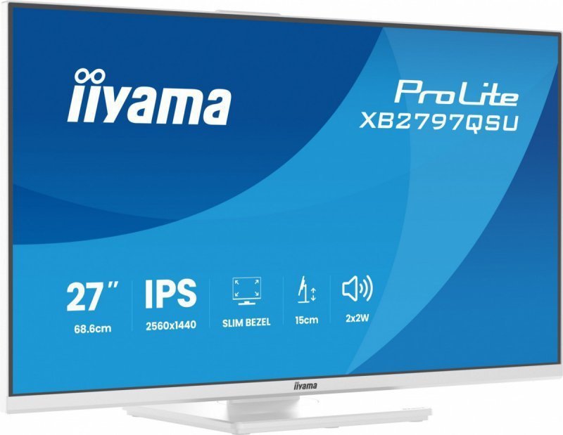 IIYAMA Monitor 27 cali XB2797QSU-W1 IPS, QHD, 2xHDMI, DP, 350cd, 75Hz, 1000:1, USB HUB x4