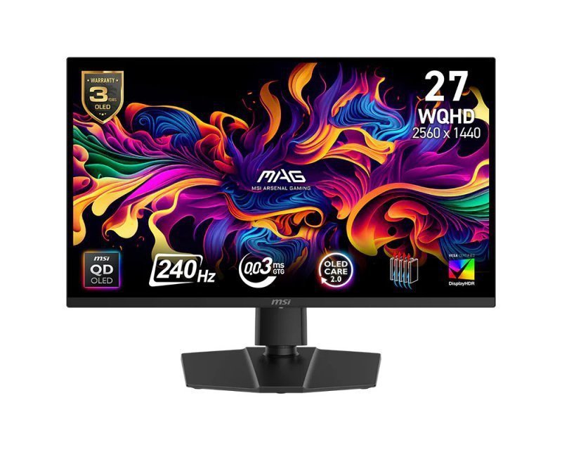 MSI Monitor MAG 271QP QD-OLED X 24^26.5 cali^FLAT^QD-LED^WQHD^240Hz^Black