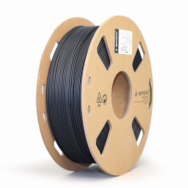 Gembird Filament PLA matowy, 1,75 mm, 1 kg, czarny