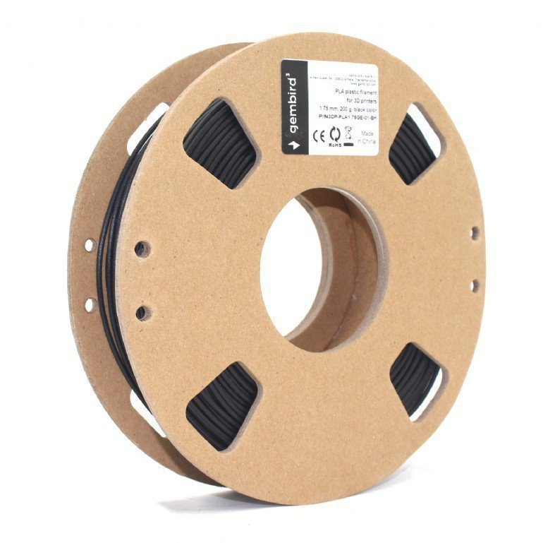 Gembird Filament PLA, 1,75 mm, 200gr. - do drukarki GEMMA, czarny