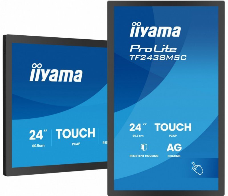 IIYAMA Monitor 24 cale TF2438MSC-B2 IPS,FHD,DP,HDMI,2x2W,2xUSB,600(cd^m2),  10pkt.7H,IP1X(FRONT),PION^POZIOM, 120Hz