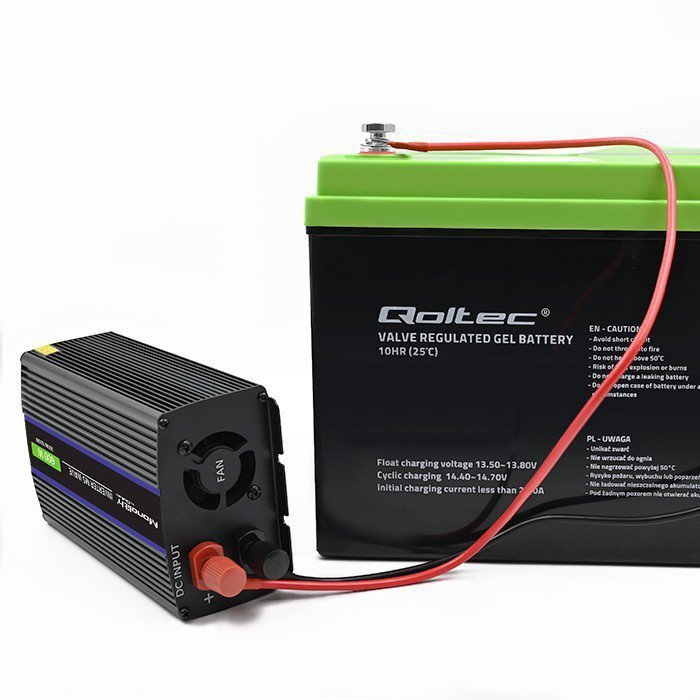 Qoltec Przetwornica napięcia Monolith 600 MS Wave | 12V na 230V |       300^600W | USB