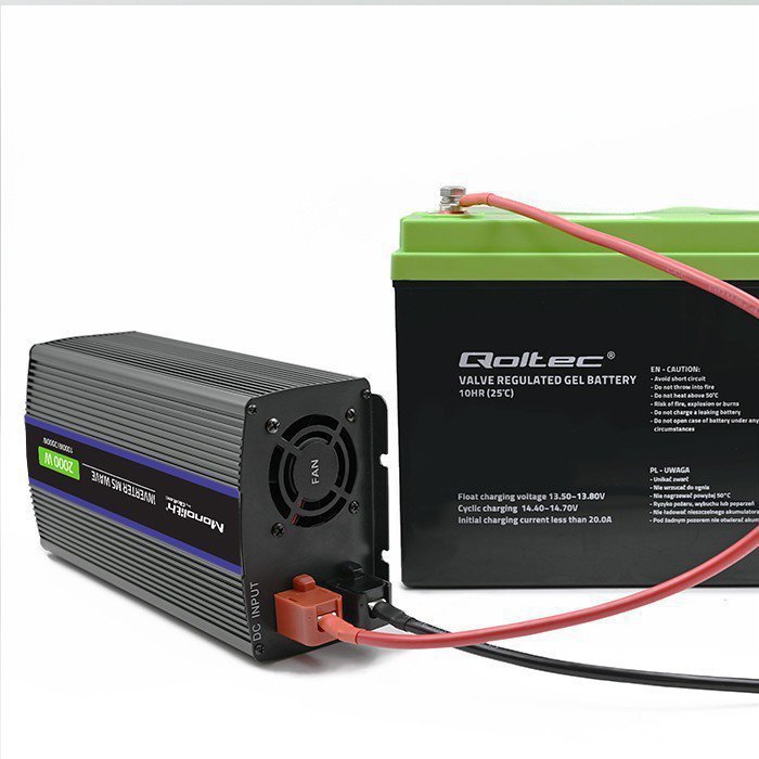 Qoltec Przetwornica napięcia Monolith 2000 MS Wave | 12V na 230V |      1000^2000W | USB