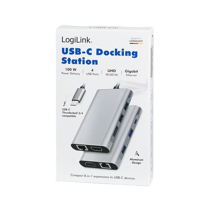 LogiLink Stacja dokująca USB3.2 ,USB-C, 8-portow, PD