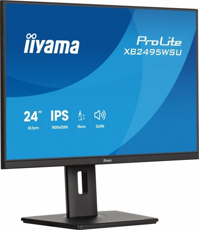 IIYAMA Monitor 24 cale XB2495WSU-B1  IPS,16:10,350cd,4ms,HDMI, 100Hz,1500:1, 4xUSB,2x2W,HAS150 (PIVOT)