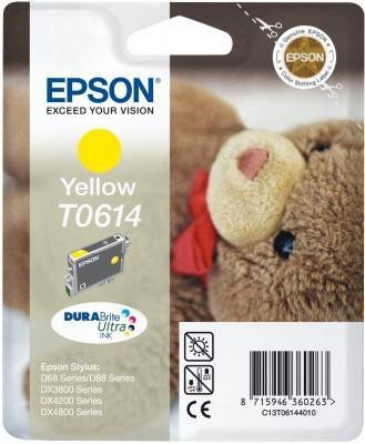 Wkład żółty do Epson Stylus D88^D68PE^DX4800^3850^4850^3800. Wydajność 400 stron. T0614