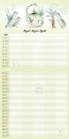 Kalendarz ścienny wieloplanszowy Family Planner 2023 z naklejkami - sierpień 2023