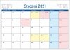 Kalendarz biurkowy stojący na podstawce PLANO 2021 - kalendarium