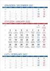 Kalendarz biurkowy z notesem i znacznikami TOP 3-miesięczny 2022 granatowy