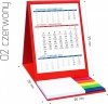 Kalendarz biurkowy z notesem i znacznikami TOP 3-miesięczny 2022 czerwony