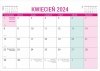Kalendarz biurkowy PLANO dla uczniów i nauczycieli kartka z kalendarium - kwiecień 2024