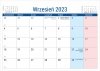 Kalendarium do kalendarza biurkowego PLANO na rok 2023 - wrzesień 2023