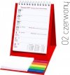 Kalendarz biurkowy z notesem i znacznikami TOP tygodniowy 2021 czerwony