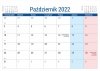  Kalendarz biurkowy stojący na podstawce PLANO 2022 niebieski