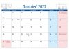 Kalendarz biurkowy stojący na podstawce PLANO 2022 czerwony