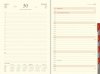 Kalendarz książkowy 2022 A4 dzienny papier chamois wycinane registry oprawa KENIA ZE SKÓRY NATURALNEJ  bordowa