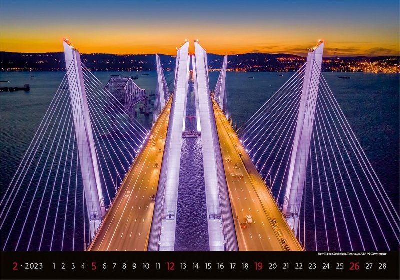 Kalendarz ścienny wieloplanszowy Bridges 2023 - luty 2023